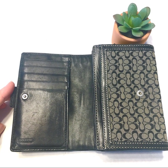 Authentic Black Coach Monogram Wallet - Picture 4 of 6